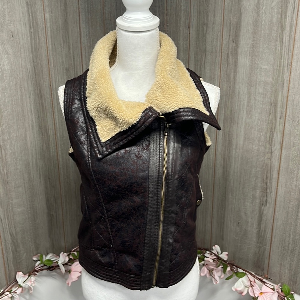 bar III vest faux leather